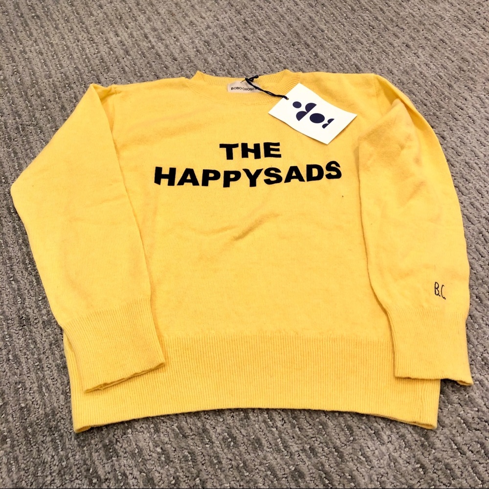 Bobo Choses 6-7Y “HappySads” Yellow Sweater
